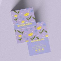 Elegant Floral Design - Purple & Yellow Theme