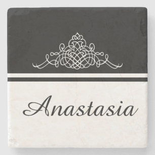 Elegant floral design stone coaster