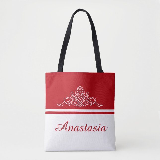 Elegant floral design tote bag (Front)