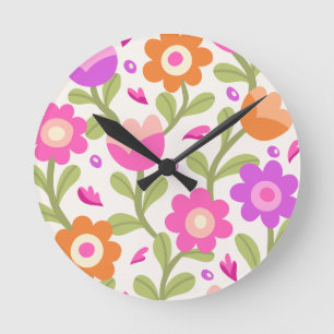 Elegant Floral Designs – Beautiful & Customisable Round Clock