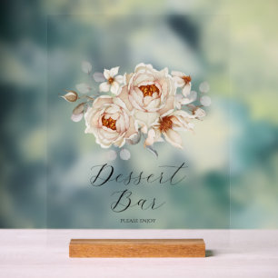 Elegant Floral Dessert Bar Sign