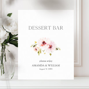 Elegant Floral Dessert Bar Sign