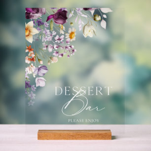 Elegant Floral Dessert Bar Sign