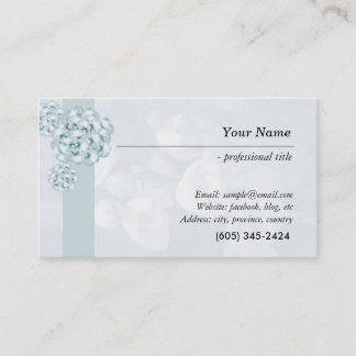 elegant floral, diamonds business card