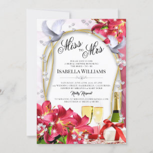 Elegant Floral Diamonds Hearts Bridal Shower Invitation