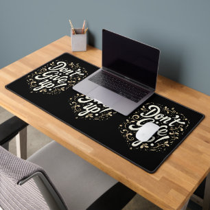 Elegant Floral "Don't Give Up!" Motivational Desk Mat