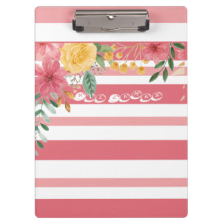 Elegant Floral Dual Name Bridal Shower Clipboard