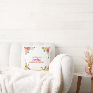 Elegant Floral Dual Name Bridal Shower Invitation Cushion