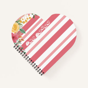 Elegant Floral Dual Name Bridal Shower Notebook