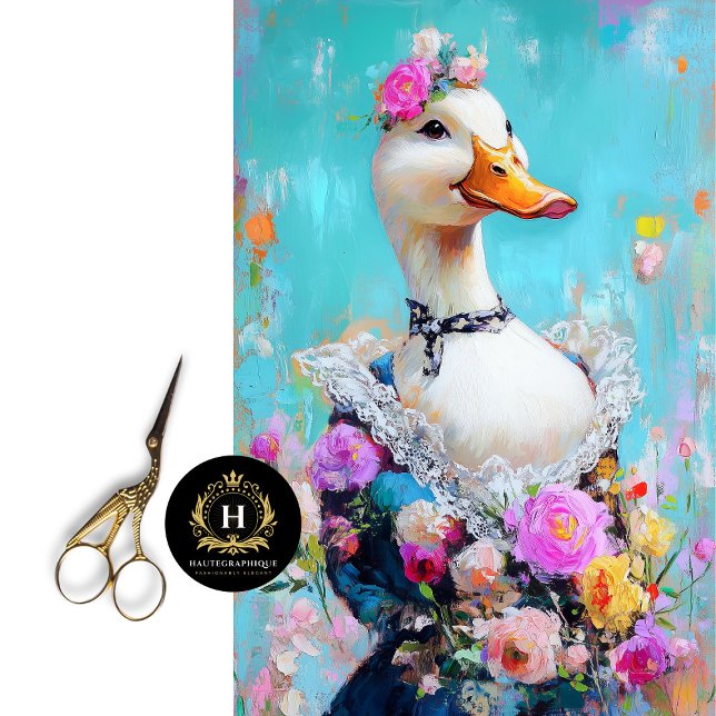 Elegant Floral Duck Whimsical Decoupage Tissue Paper (Creator Uploaded)