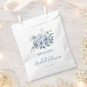 Elegant Floral Dusty Blue Bridal Shower Favour Bags
