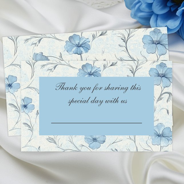 Elegant Floral Dusty Blue Country Garden Wedding  Place Card (Creator Uploaded)