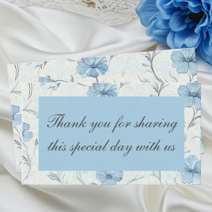 Elegant Floral Dusty Blue Country Garden Wedding  Place Card
