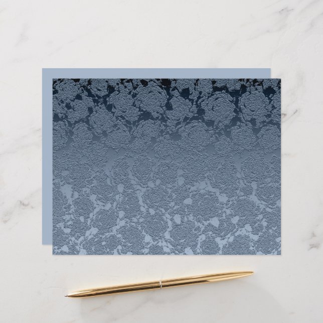 Elegant Floral Dusty Blue White Pattern (Front/Back In Situ)