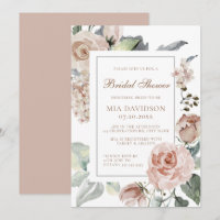 Elegant Floral Dusty Pink Bridal Shower