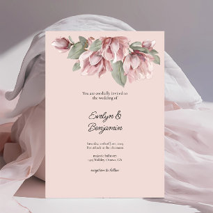 Elegant Floral Dusty Rose Blush Wedding Invitation