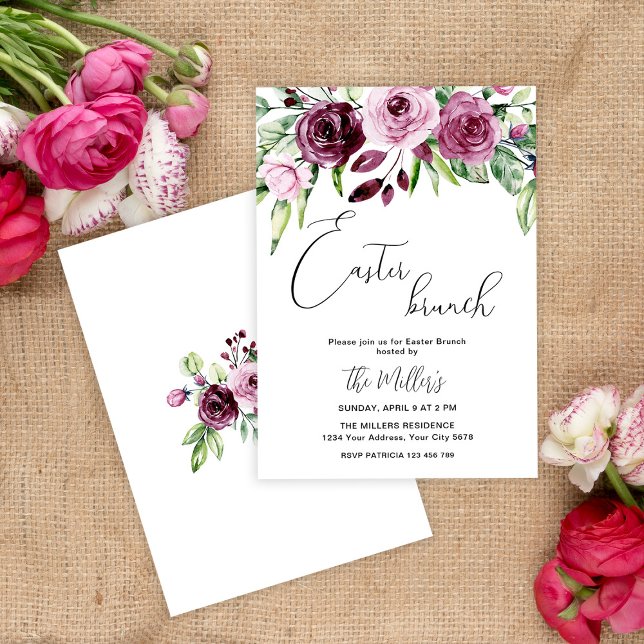 Elegant Floral Easter Brunch Invitation (Creator Uploaded)