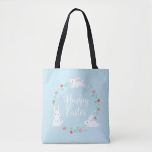 Elegant Floral Easter Bunny   Tote Bag