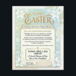 Elegant Floral Easter Sunday Celebration Church Fl Flyer<br><div class="desc">Celebrate the season of hope and renewal with this beautiful, vintage-inspired Easter flyer. Featuring elegant lilies and soft pastel tones, this template is perfect for churches and community gatherings. Easily personalize the text to include your church name, address, and contact details. A clean and professional design to welcome everyone to...</div>