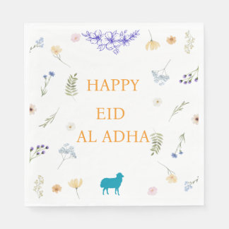 Elegant Floral Eid al-Adha Table Paper Design Napkin