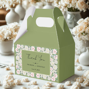 Elegant Floral Embrace Wedding Favour Box