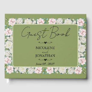 Elegant Floral Embrace Wedding Guest Book