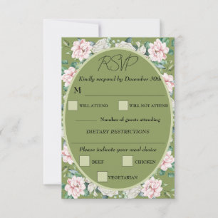 Elegant Floral Embrace Wedding Response Card
