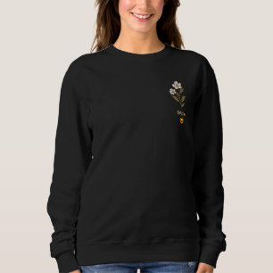 Elegant Floral Embroidered Sweatshirt – Minimalist