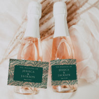Elegant Floral Emerald Green and Rose Gold