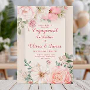 Elegant floral engagement card