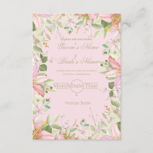 Elegant Floral Engagement Invitation (Front)