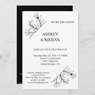 Elegant Floral Engagement Party Invitation