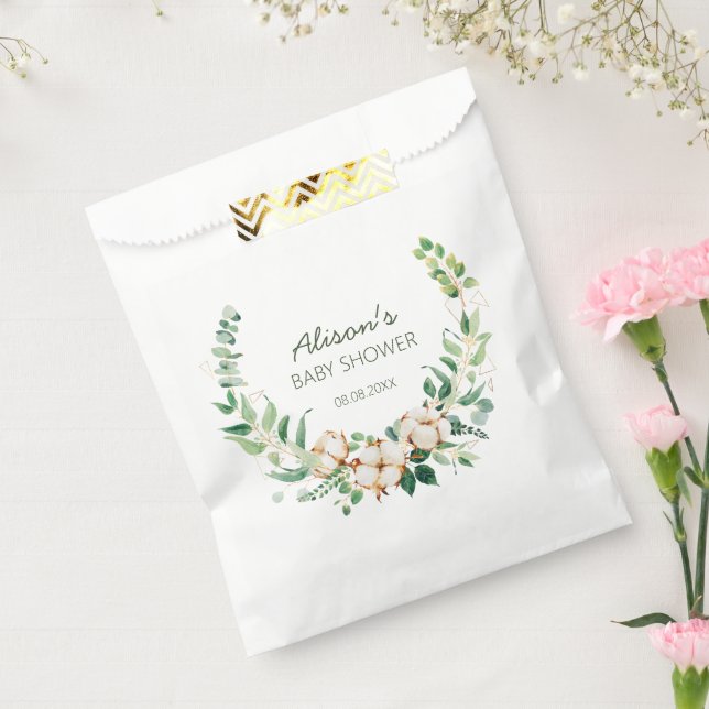 Elegant Floral Eucalyptus Greenery Baby Shower Favour Bags (Sealed)