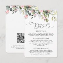 Elegant Floral Eucalyptus Greenery QR Code Wedding