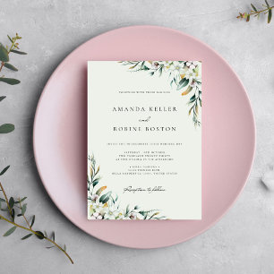 Elegant Floral Eucalyptus Wedding Invitation