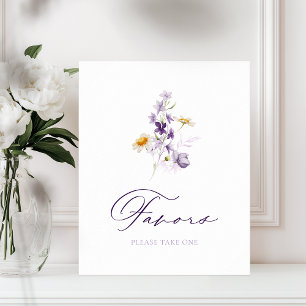 Elegant Floral Favours Sign