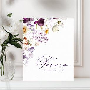 Elegant Floral Favours Sign