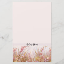Elegant Floral Feminine Personal Stationary Paper