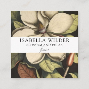 Elegant Floral Florist Square Business Card