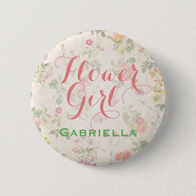 Elegant Floral Flower Girl Pin Reception | Shower (Front)