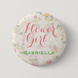 Elegant Floral Flower Girl Pin Reception Shower