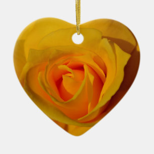 Elegant floral flower Yellow Rose Ceramic Tree Decoration