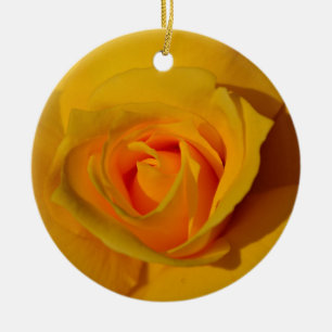 Elegant floral flower Yellow Rose Ceramic Tree Decoration