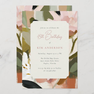 Elegant Floral Flowers Painting 45th Birthday Invitation