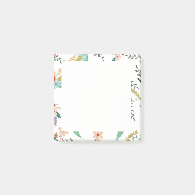 Elegant Floral Flowers Sticky Post-It Notes (Front)
