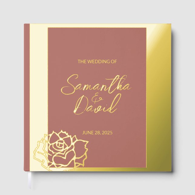 Elegant Floral Foil Wedding Guestbook (Front)