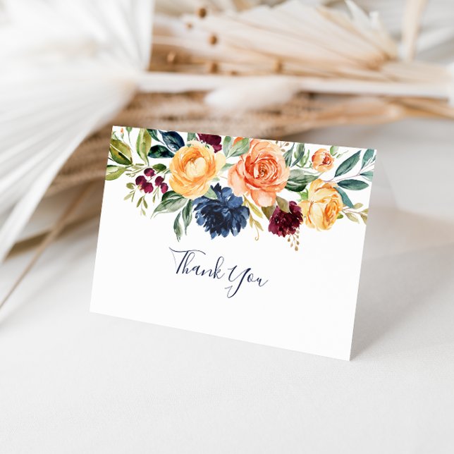 Elegant Floral Folded Wedding Thank You Card (Creator Uploaded)