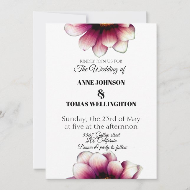 Elegant Floral Foliage Wedding Card (Front)