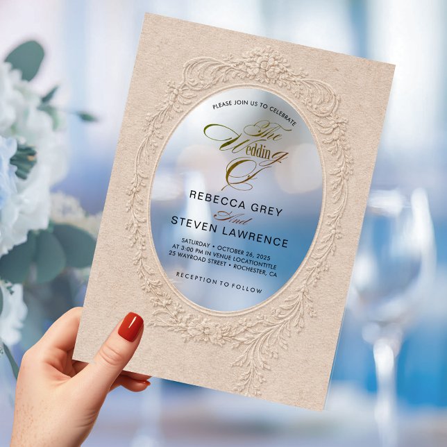 Elegant floral frame calligraphy acrylic wedding invitations (Creator Uploaded)