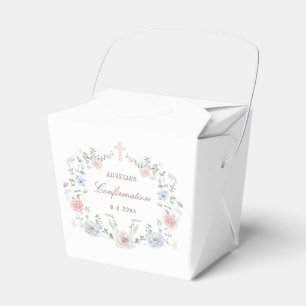 Elegant Floral Frame Confirmation Take Out Favour Box